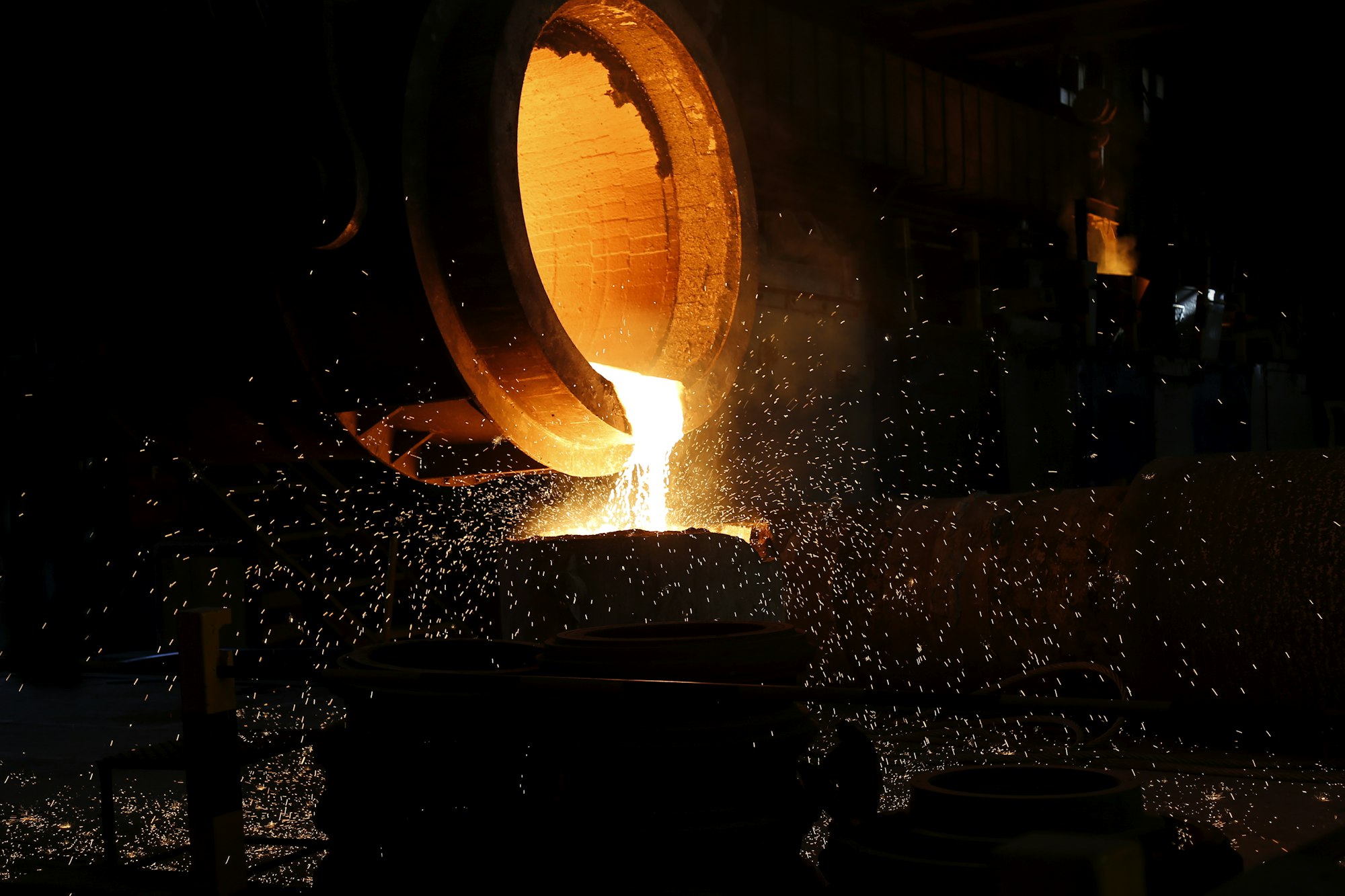 Coulée de métal en fusion